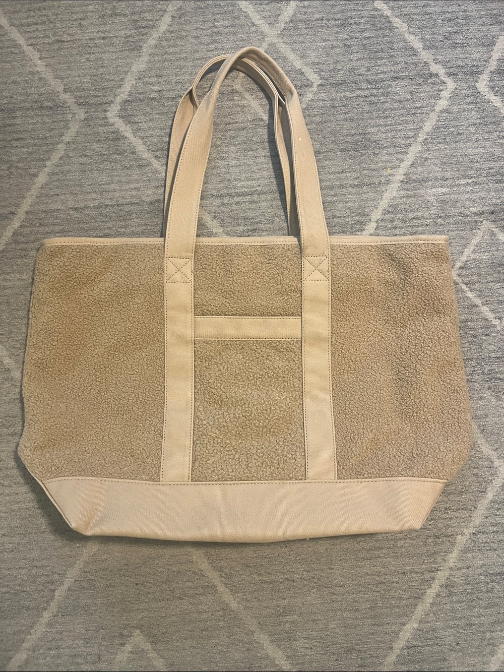 Old Navy Beige Sherpa Tote Bag